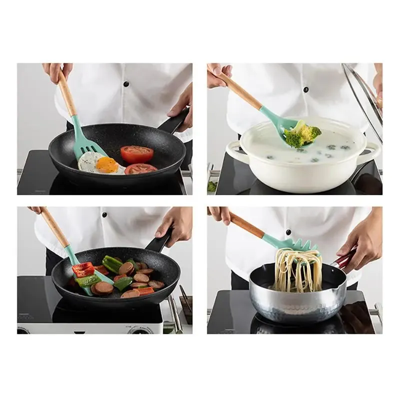 12Pcs Utensils Kitchenware ,Silicone Heat Resistant, Non-Stick