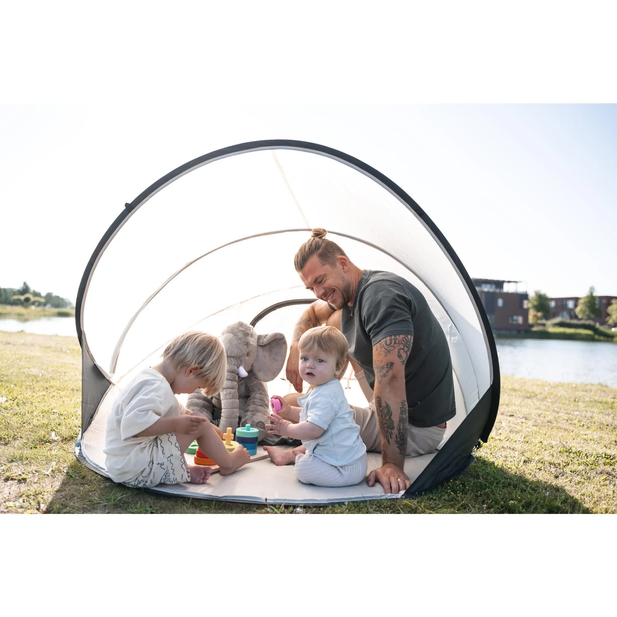 Beach tent Deryan Pop Up XXL, silver