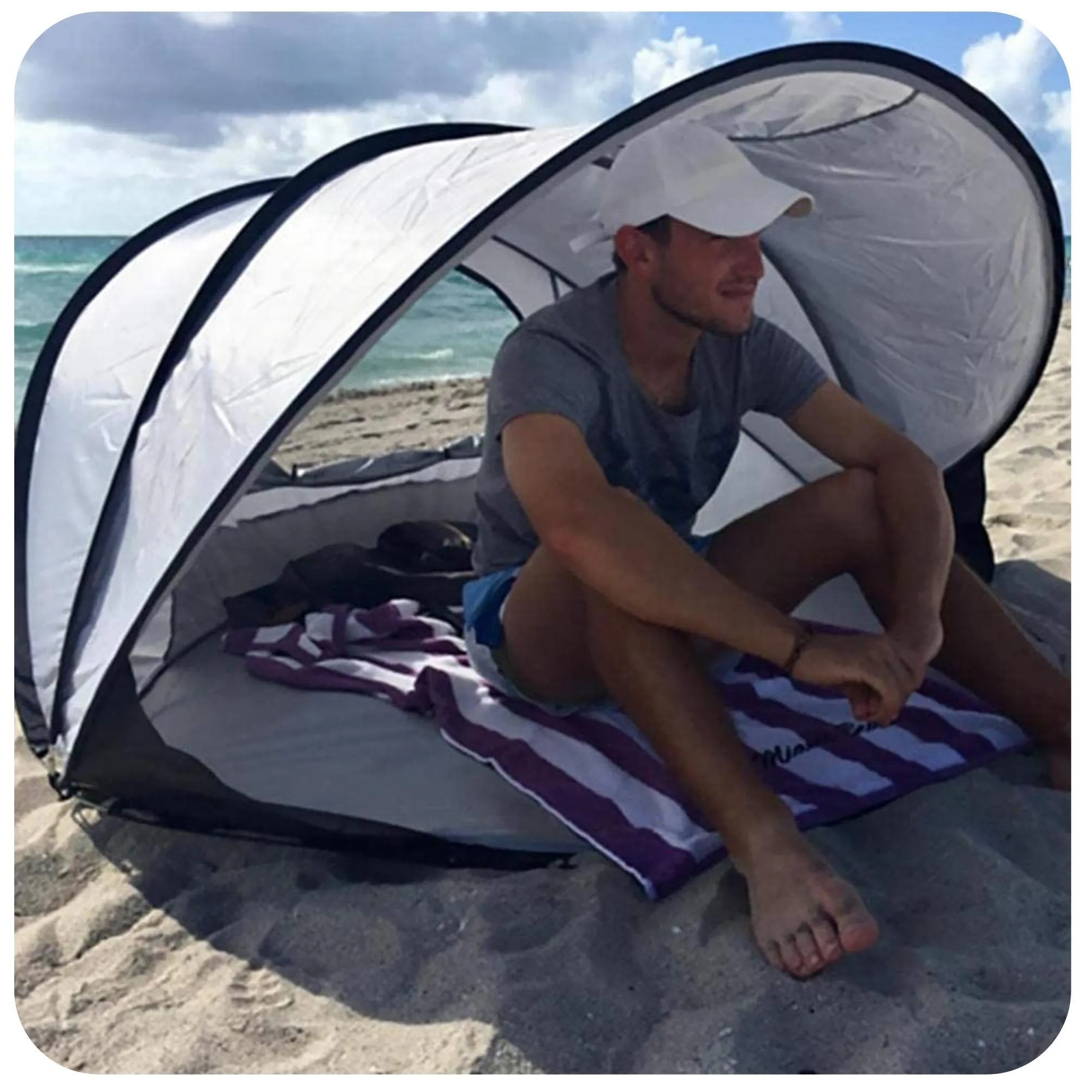 Beach tent Deryan Pop Up XXL, silver