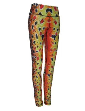 Brown Trout2 Fish Print Patterned All Sport Leggings