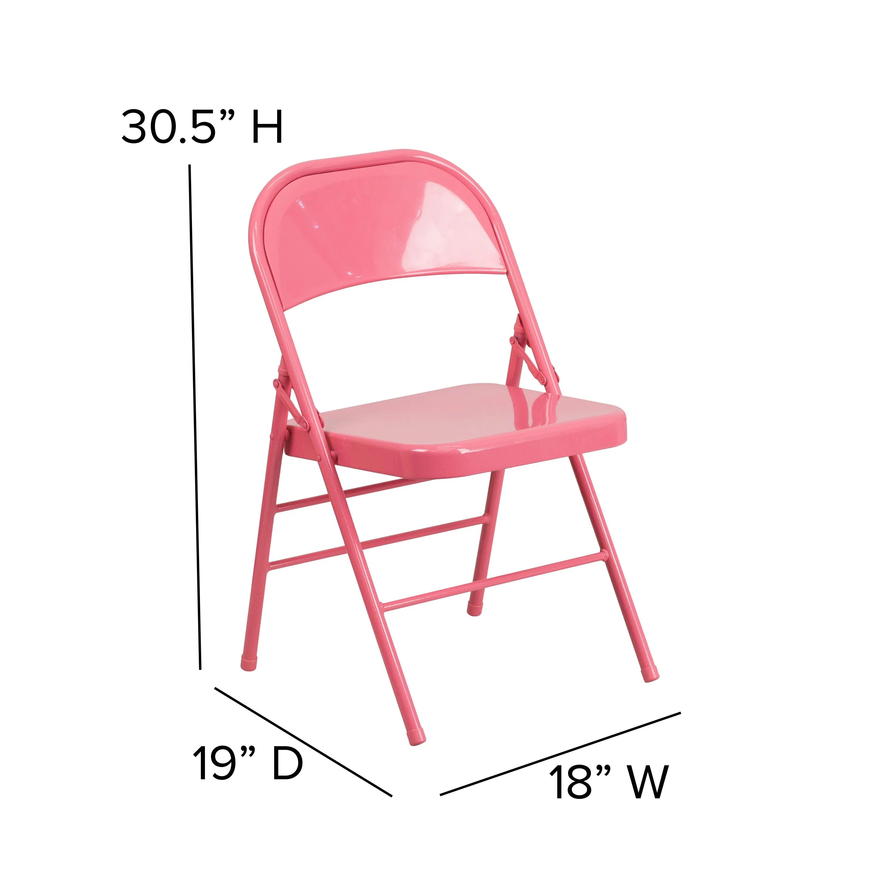 Bubblegum Pink Folding Chair 2-HF3-PINK-GG