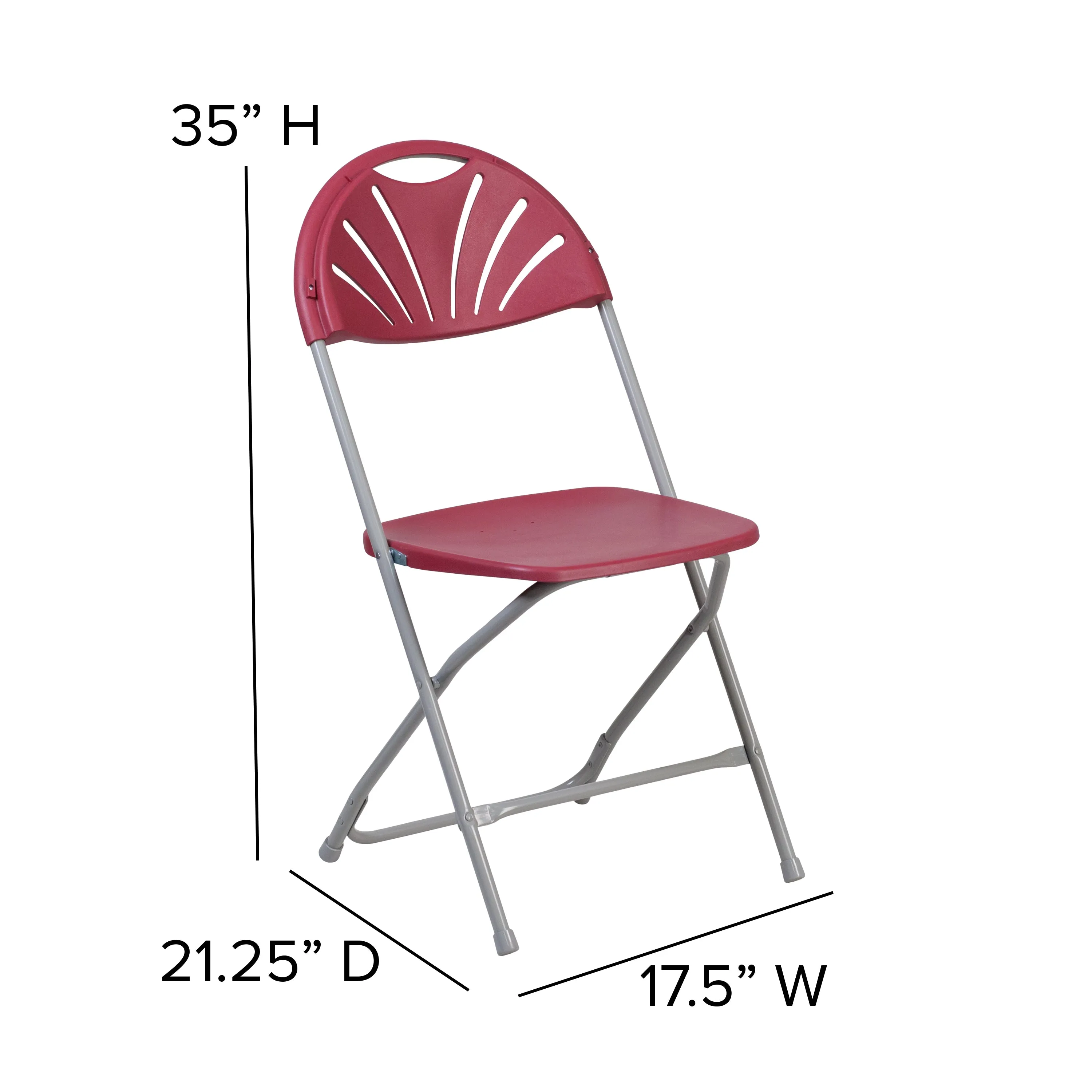 Burgundy Plastic Folding Chair 2-LE-L-4-BUR-GG