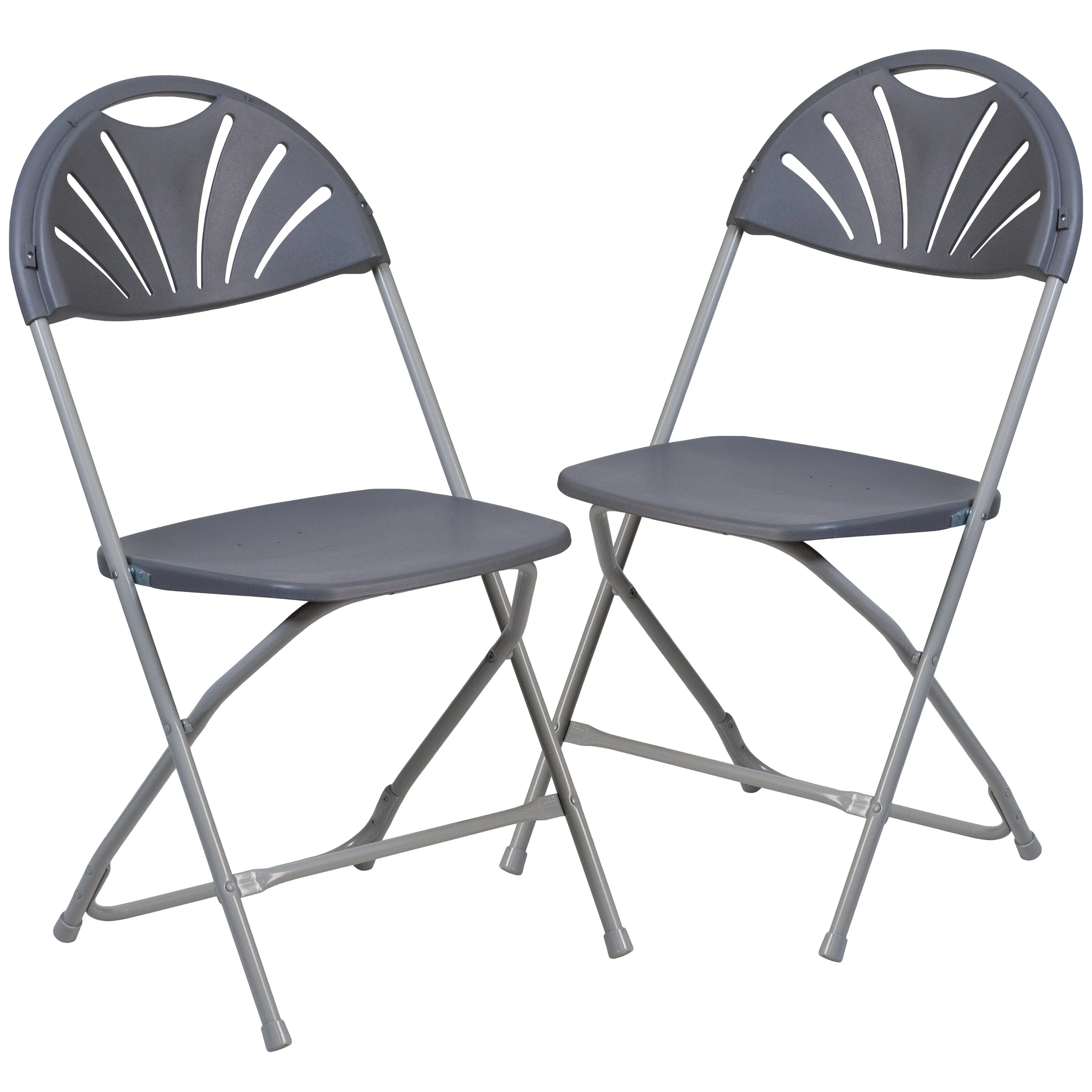 Charcoal Plastic Folding Chair 2-LE-L-4-CH-GG