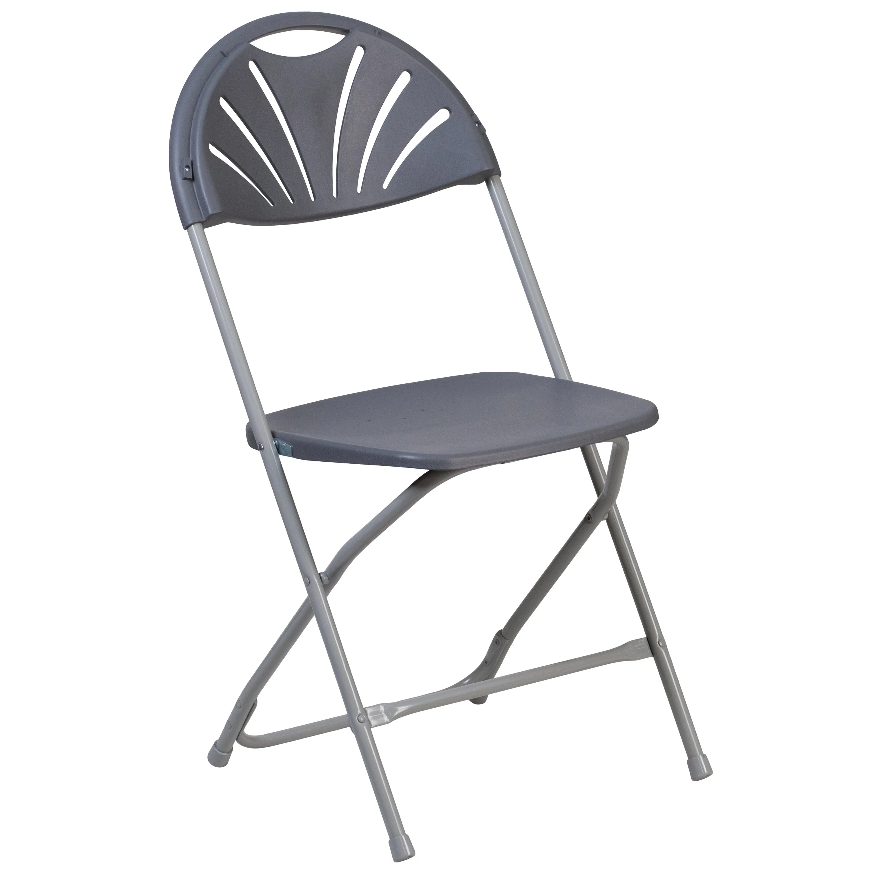 Charcoal Plastic Folding Chair 2-LE-L-4-CH-GG