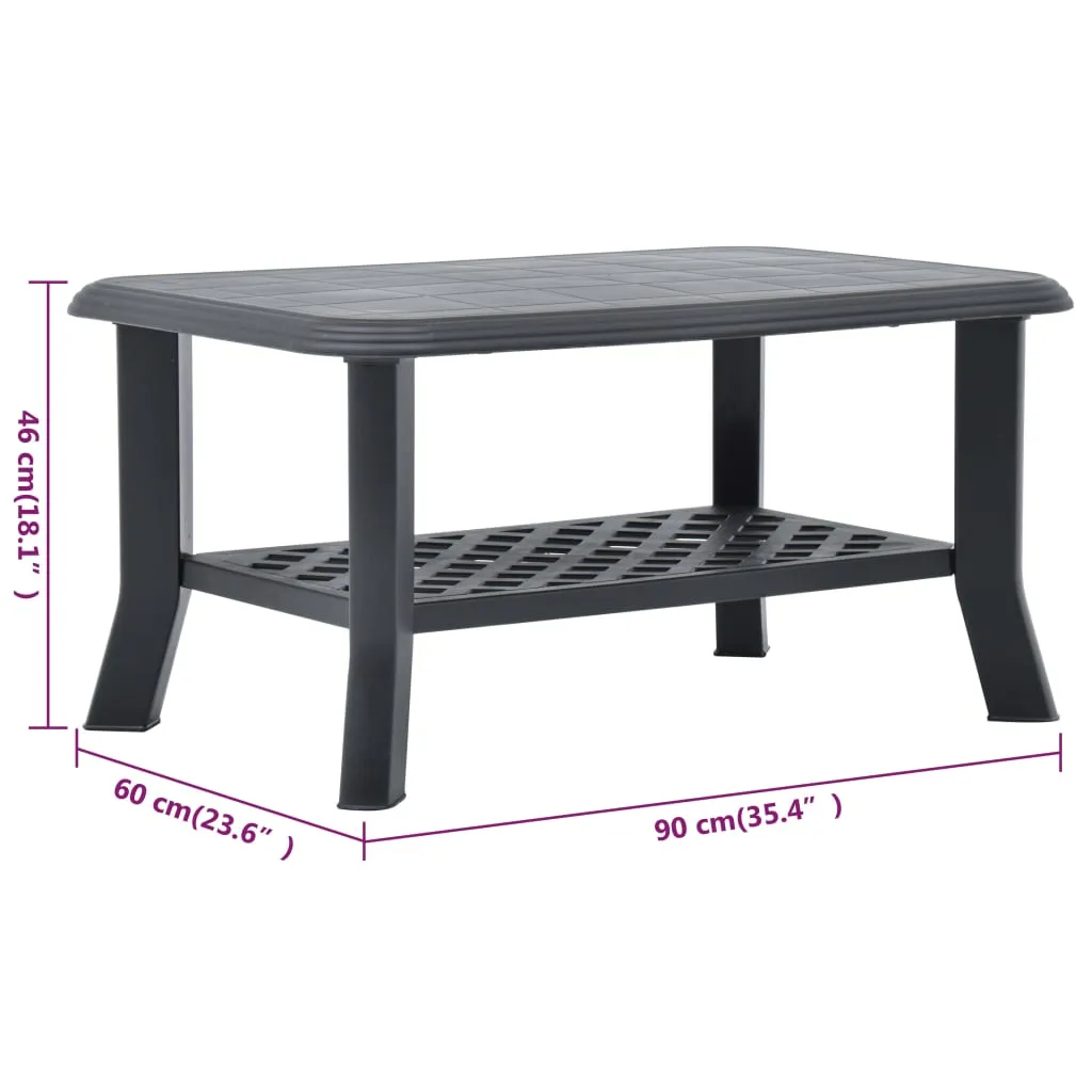 Coffee Table Anthracite 90x60x46 cm Plastic