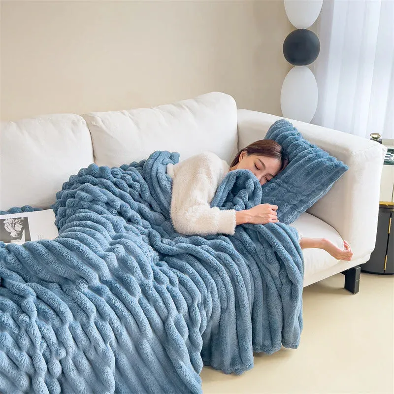 Cozy Ribbed Throw Blanket