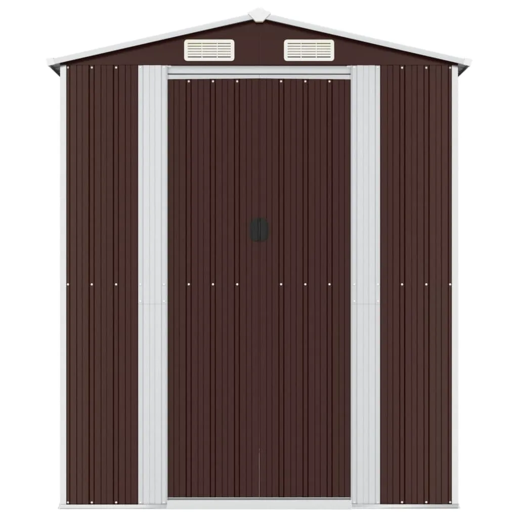 Garden Shed Dark Brown 192x191x223 cm Galvanised Steel