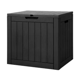 Gardeon Outdoor Storage Box 118L Container Lockable Indoor Garden Toy Tool Shed Black