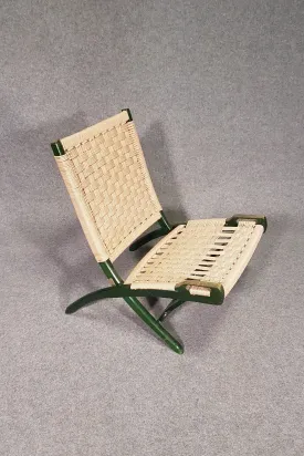 Green folding rope lounge chair by Ebert Wels, 1960s