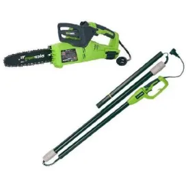 GreenWorks 20062 10-Inch 7 Amp Electric Pole Saw /Tree Pruner/Chain Saw  2-in-1 with 8-Foot Pole Extension