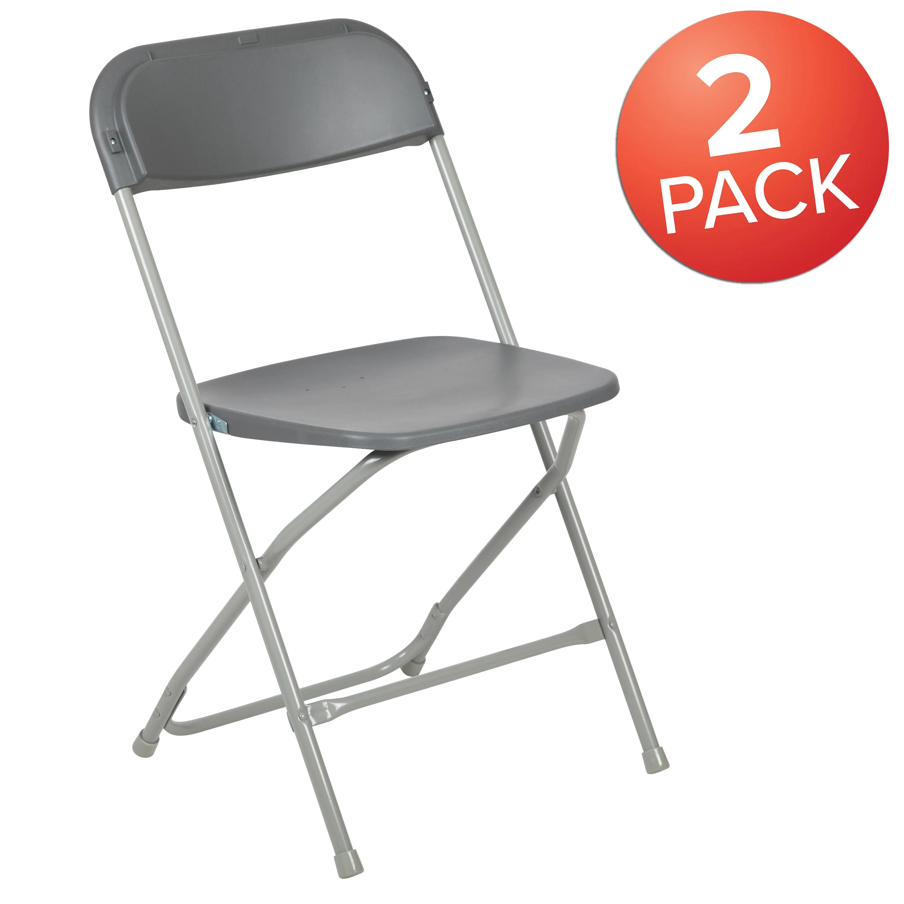 Grey Plastic Folding Chair 2-LE-L-3-GREY-GG