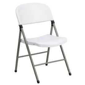 HERCULES Series 330 lb. Capacity Plastic Folding Chair with Gray Frame