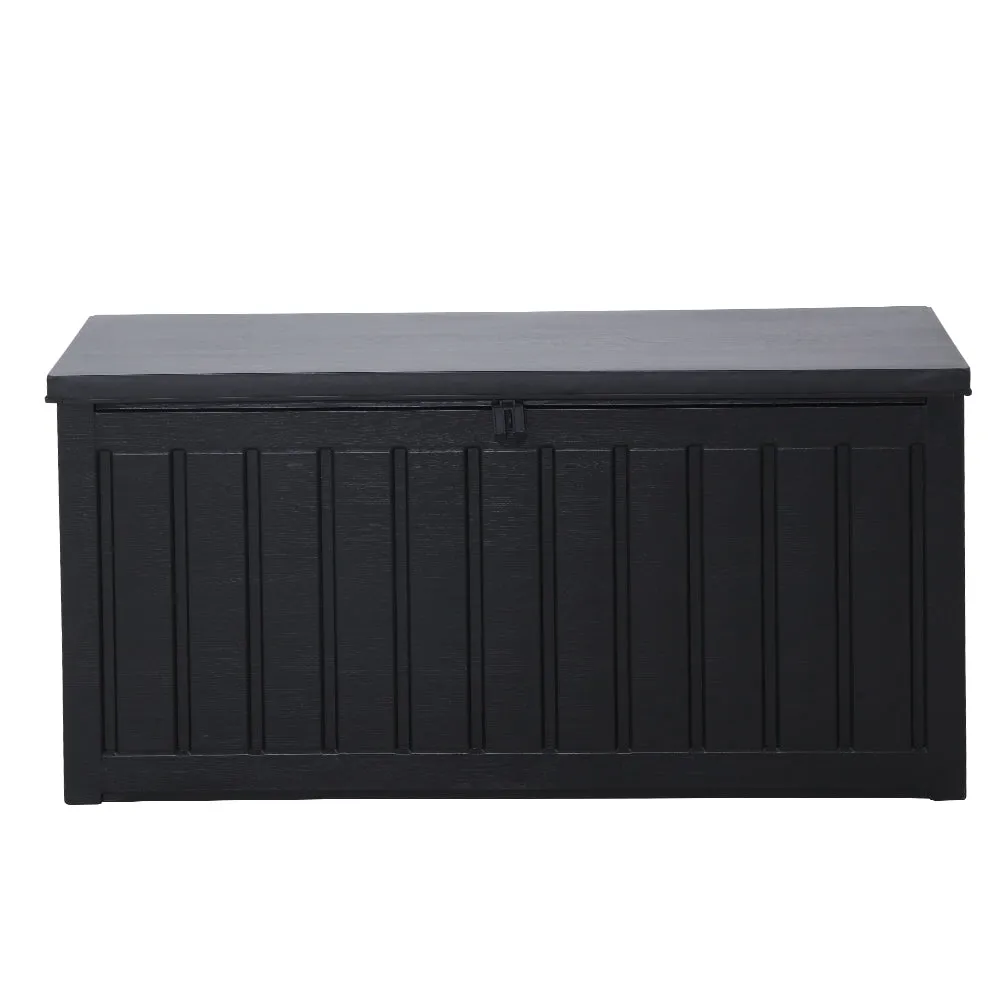 Lockable 240L Outdoor Storage Box, Bench, Black - Gardeon