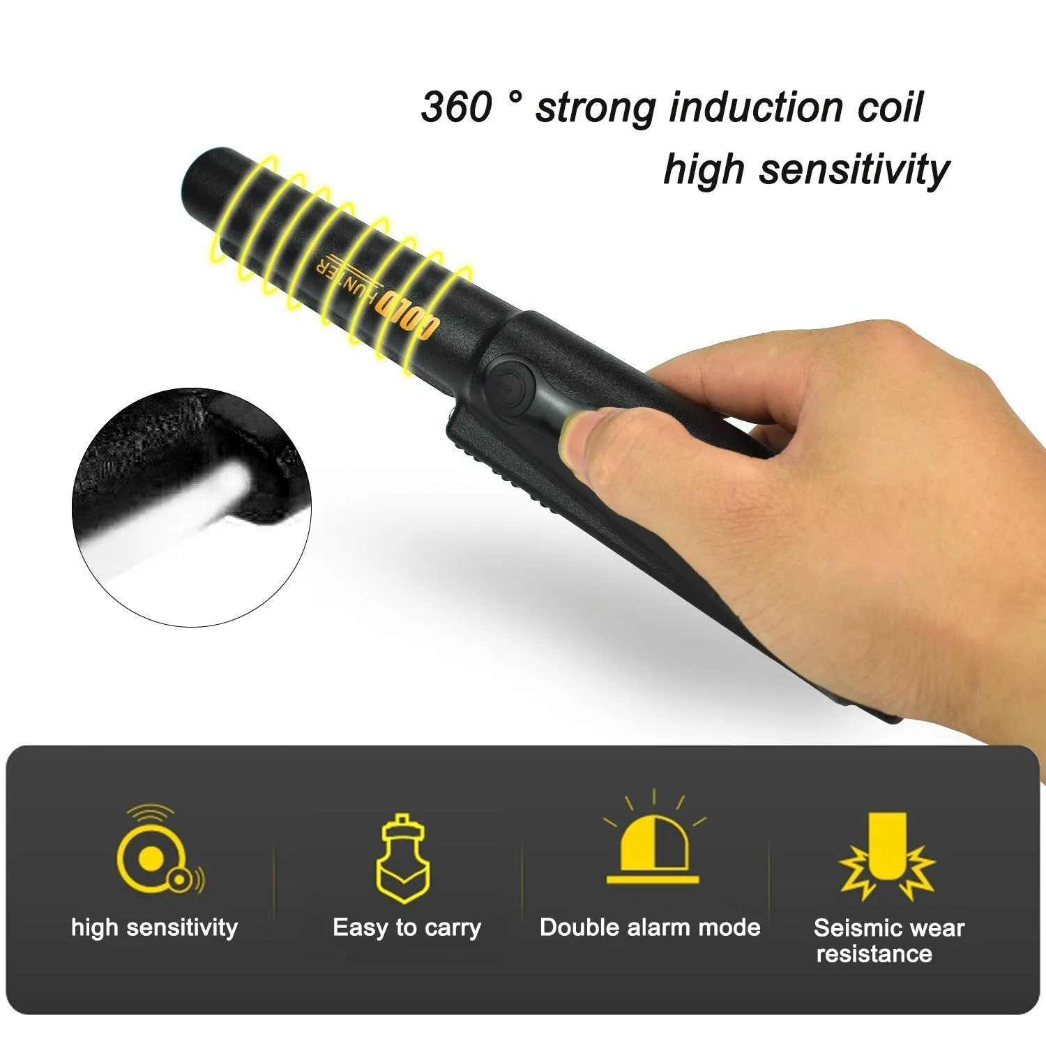 Metal Detector Treasure Finder High Sensitivity Handheld Security Scanner for Detecting Gold, Coin,Silver,Jewelry