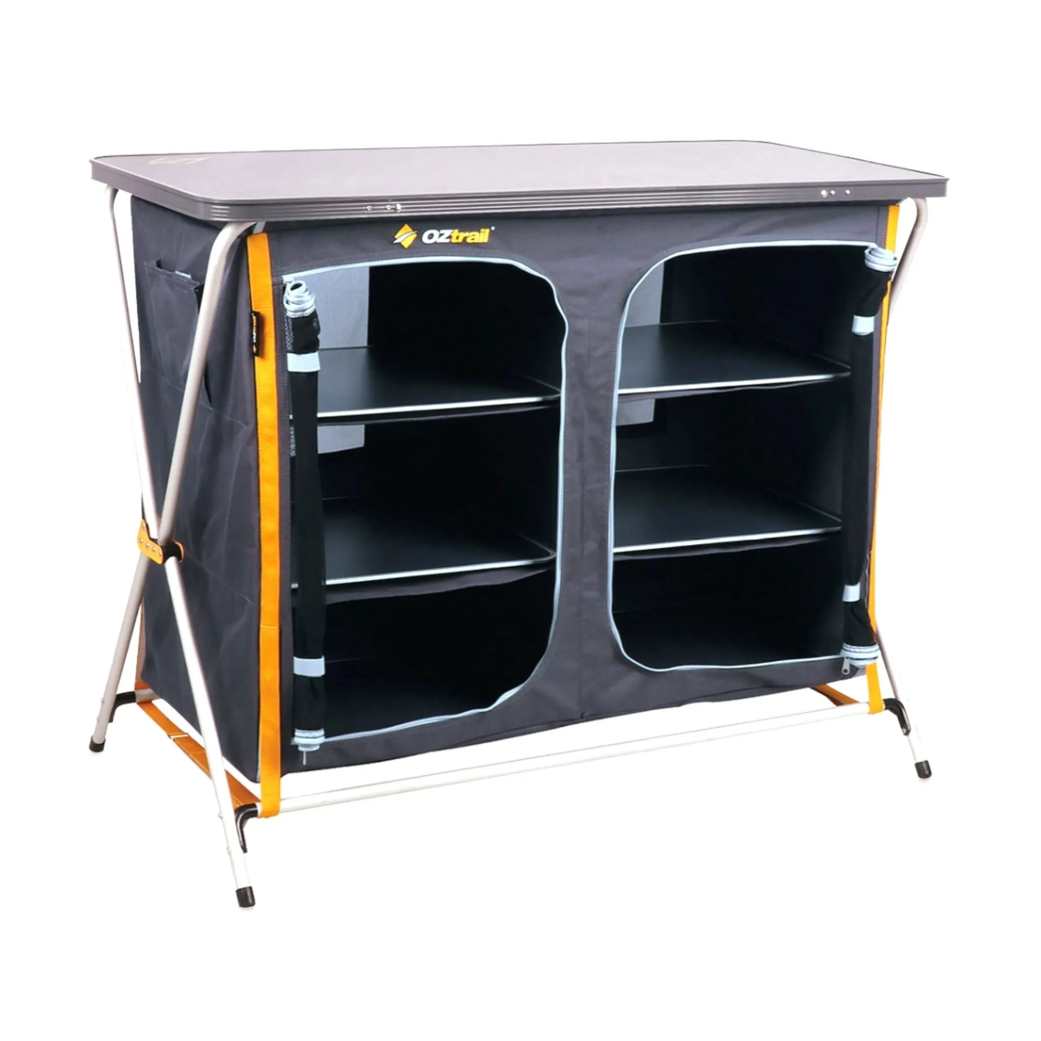 Oztrail Folding 3 Shelf Double Deluxe Cupboard