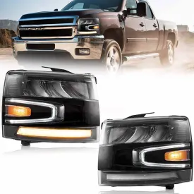 Projector LED Headlights for 2007-2013 1500 2500HD 3500HD Silverado