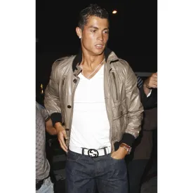 Steel Cristiano Ronaldo Leather Jacket