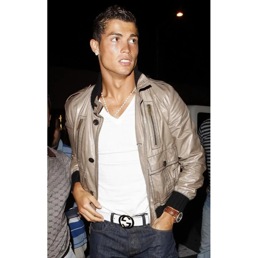 Steel Cristiano Ronaldo Leather Jacket