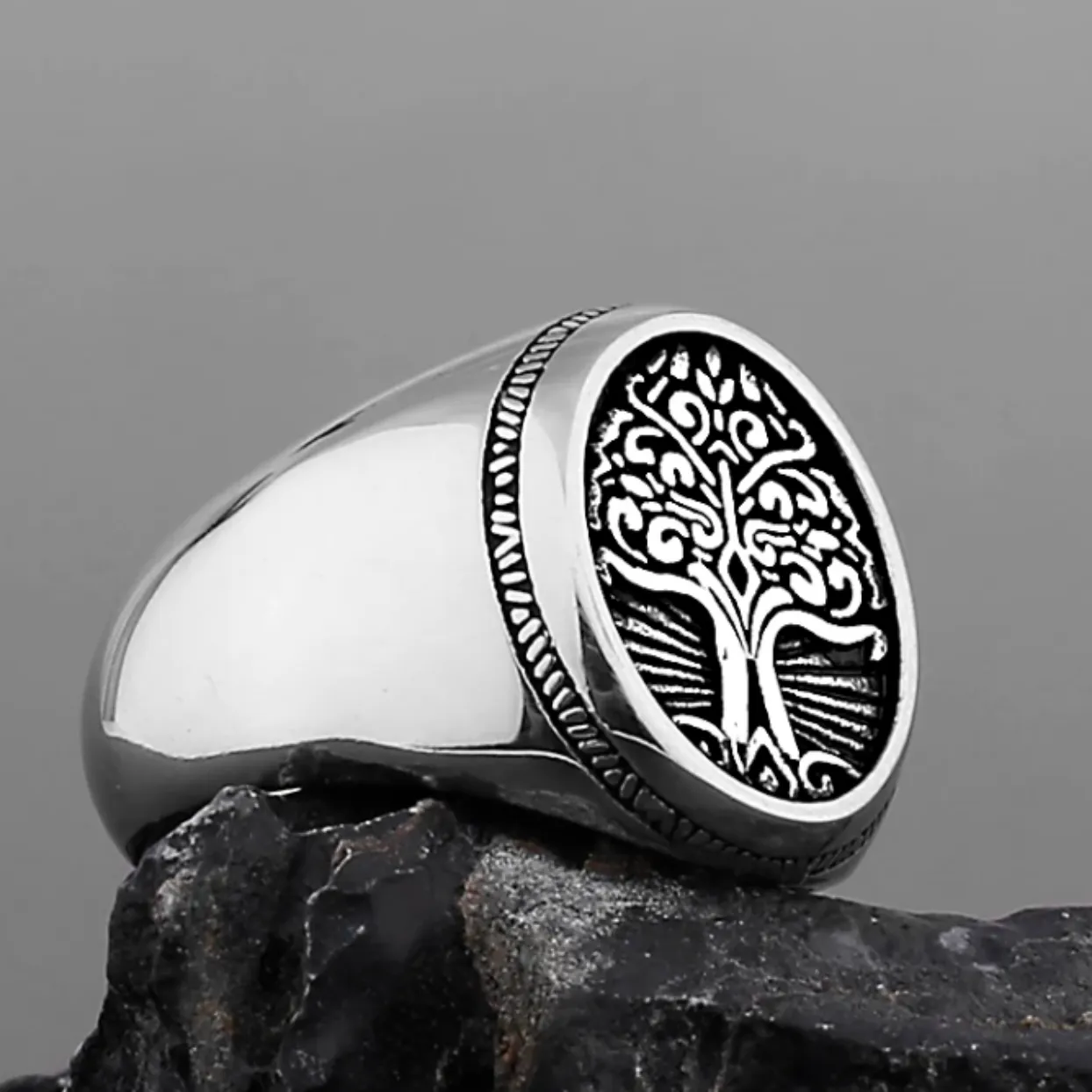 TREE OF LIFE  - WATERPROOF SILVER RING