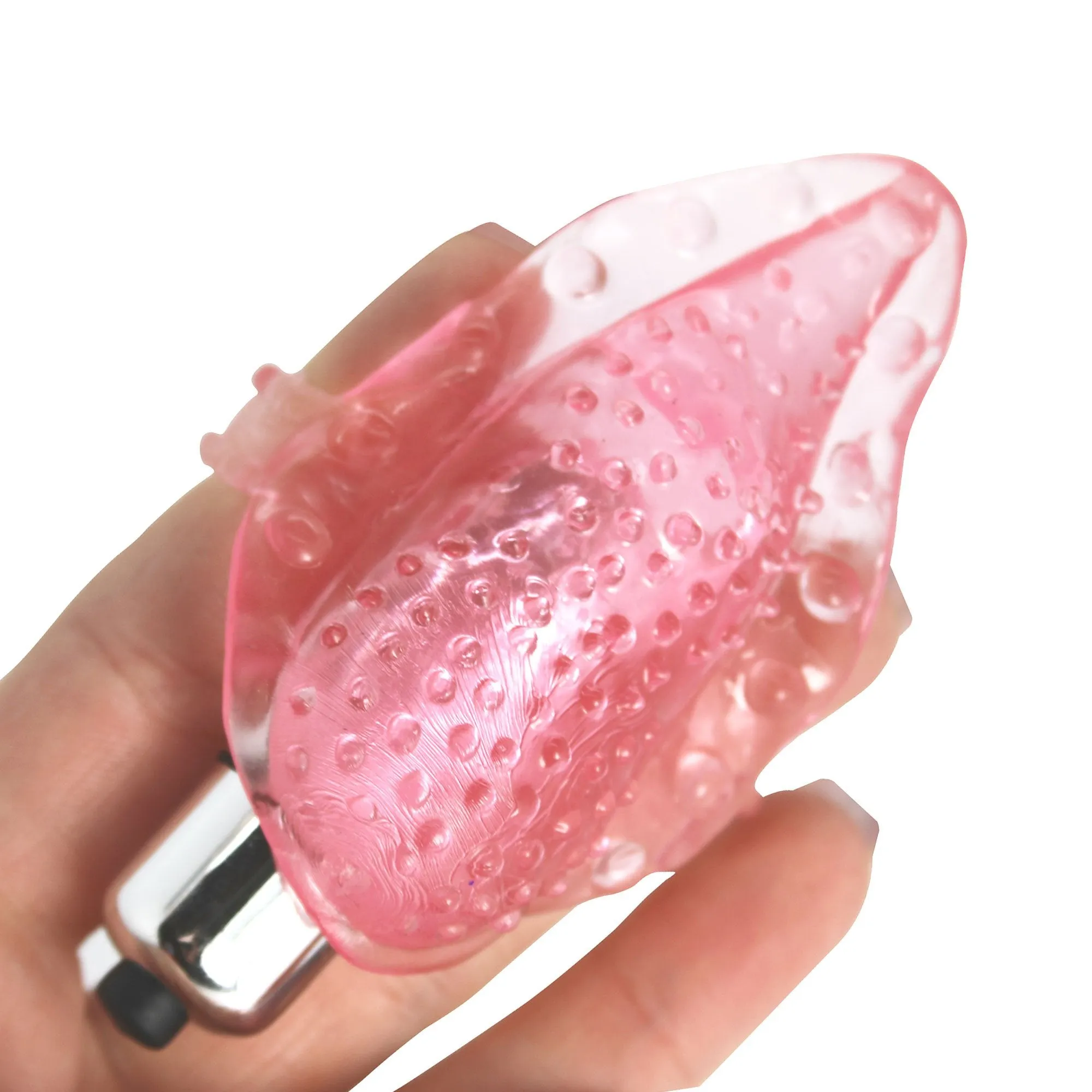 Vibrating Tongue Finger Sleeve with Clit Bullet