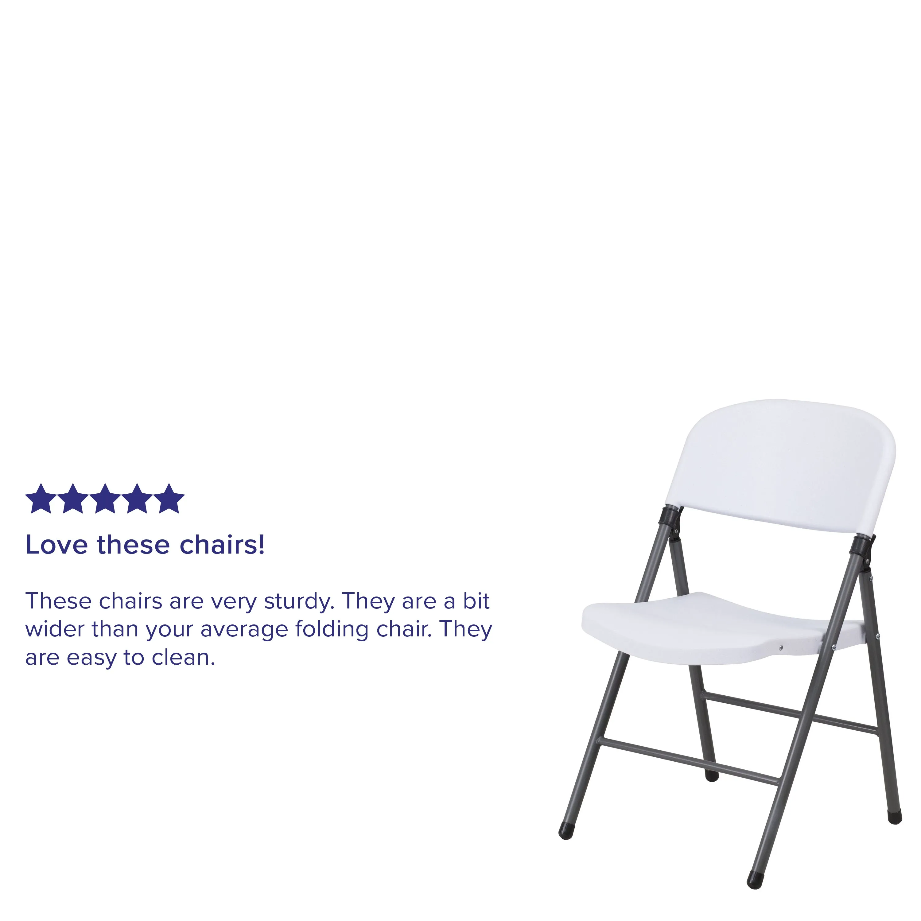 White Plastic Folding Chair 2-DAD-YCD-50-WH-GG