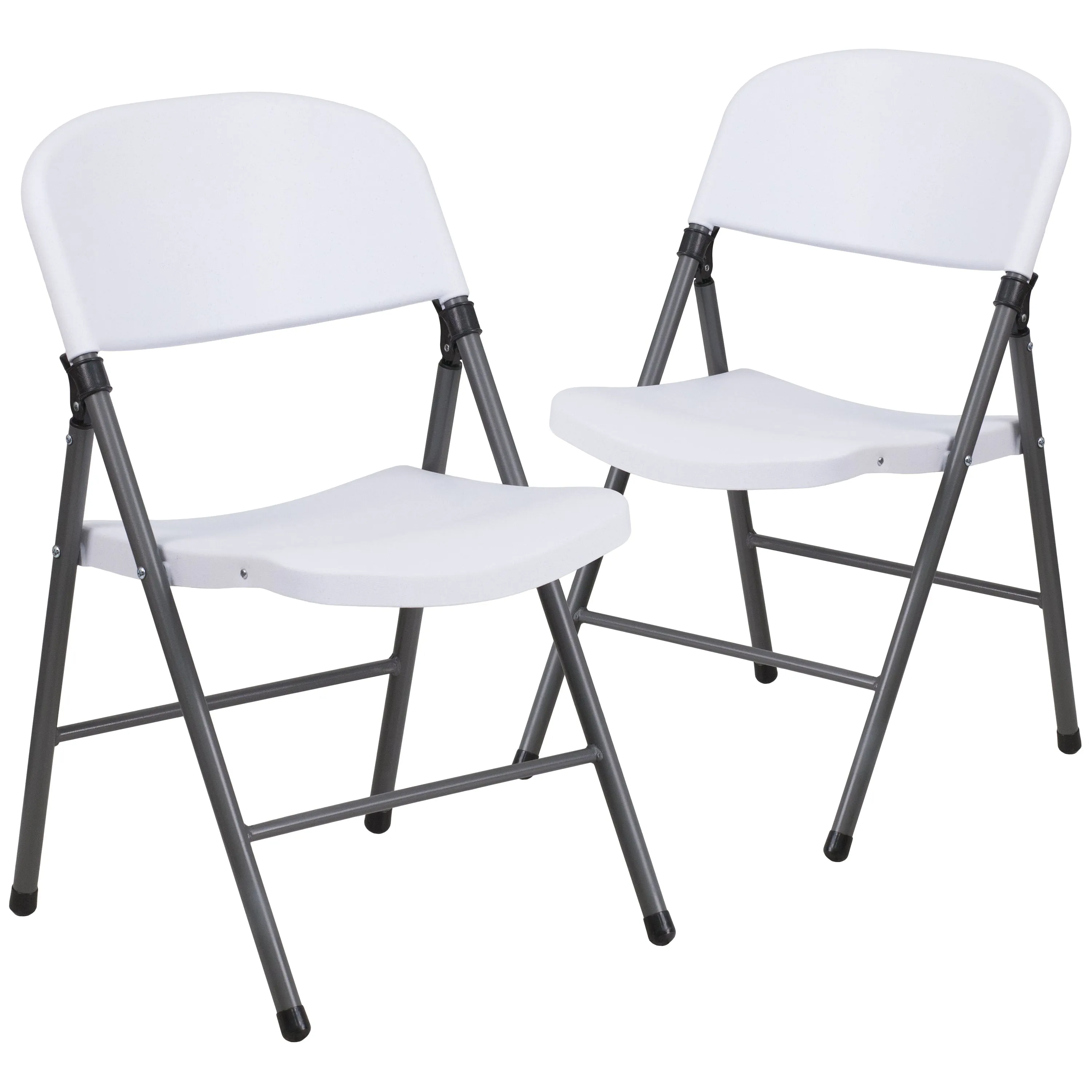 White Plastic Folding Chair 2-DAD-YCD-50-WH-GG